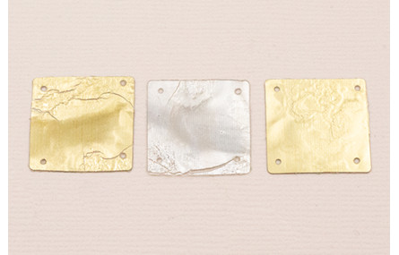 Cuadrado de 20*20mm Oro - Plata Rugoso