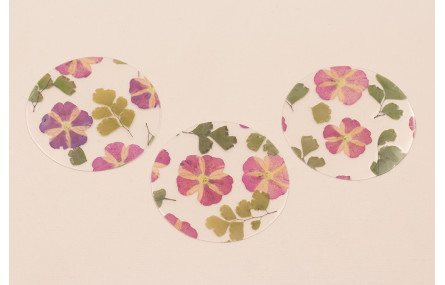 Lentejuela Disco 50mm con Flor Natural Granates