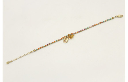 Pulsera cadena de strass de colores azul,rosa,nara