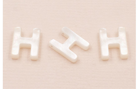 Letra Nacar H 10mm agujero horizontal superior