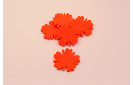 Flor Metacrilato 36mm diámetro Naranja