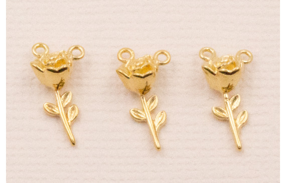 Colgante Flor 12*2mm Baño ORO 3M 24K