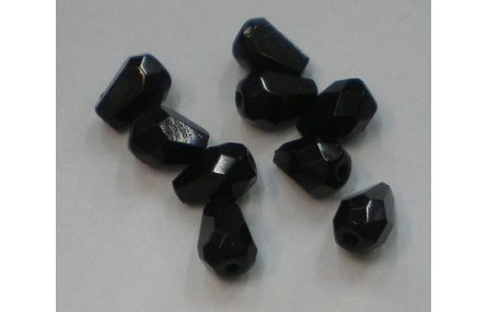 Gota facetada negra 7*5