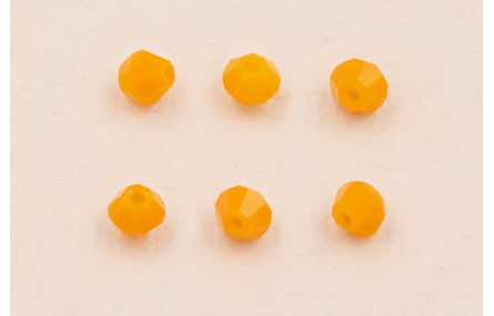 Bicono Facetado de 4mm Color Naranja Claro