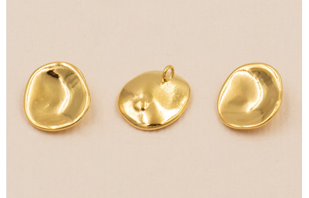Colgante botón Concavo 12*10mm Oro 3M - 18K