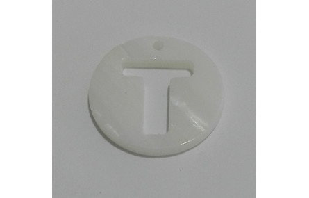 Letra calada 15mm Nacar T