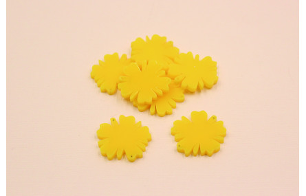 Flor Metacrilato 23mm diámetro Amarillo
