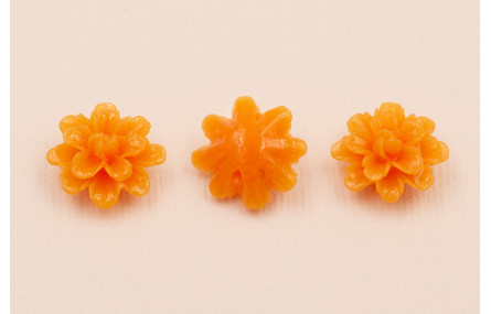 Flor Resina coral Color Salmón 15mm Diam