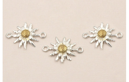 Pieza Eguzkilore 20-12mm Plata 925 y baño Oro