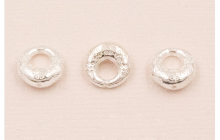 Colgante plata 925 Donut labrado 9mm diametro