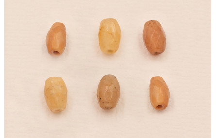 Ristra 40cms Ovalos facetados Piedra 6*4 tostado