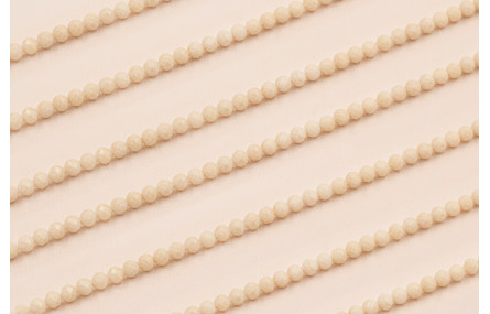Bola Facetada Piedra Cuarzo 3*3mm color Crema