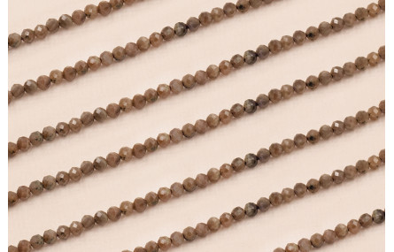 Bola Facetada Piedra Cuarzo 2*2mm color Marrón