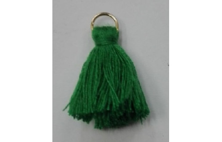 Pompon 25mm con anilla dorada verde Hierba