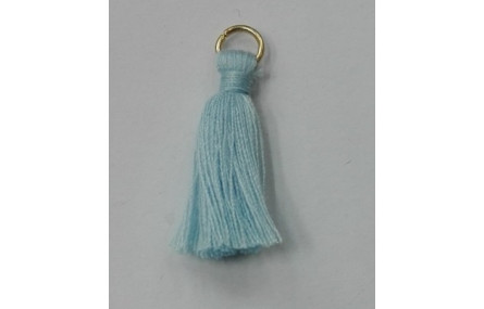Pompon 25mm con anilla dorada Azul Claro