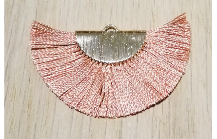 Pendiente abanico 45*25mm Rosa Cobrizo