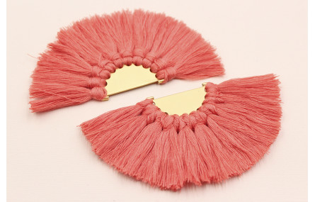 Semidisco de pompones 100*50mm  Dorado Coral