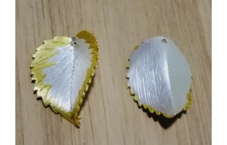 Cogante Hoja 25*19mm Oro y Plata Mate