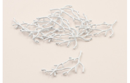 Cuenta Rama Coral 50*24mm esmalte Blanco