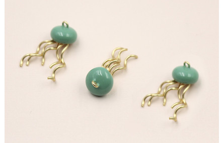 Colgante Medusa 10*4mm y 20mmD.Mate turquesa