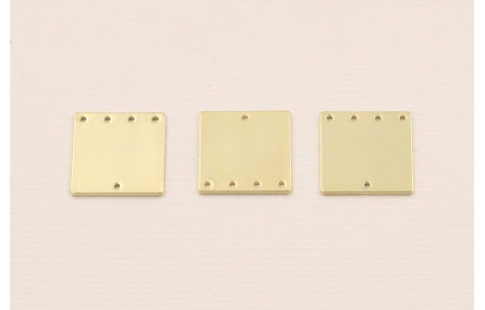 Cuenta Cuadrado de 15mm Dorado