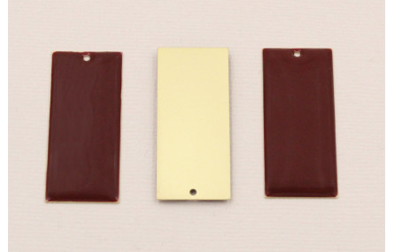 Cuenta Rectangulo 38*15 D.Mate Esmalte Rojo Sangre