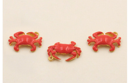 Colgante Cangrejo 15*10mm Rojo Coral
