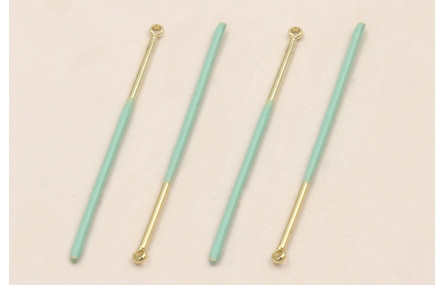 Colgante Acero Inox. Listón de 38mm Oro y Turquesa