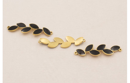 Entrepieza Pétalos 35*800 Acero Inox. Oro y  Negro