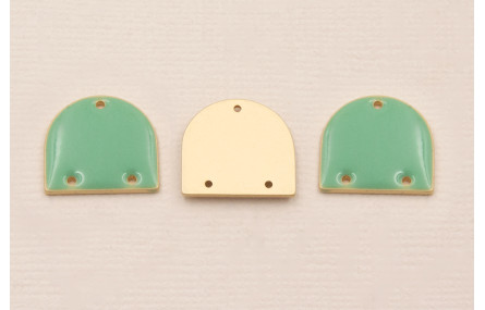 Cuenta Semi Ovalo 15*13mm Esmalte Turquesa