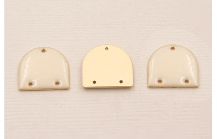 Cuenta Semi Ovalo 15*13mm Esmalte Rosa claro