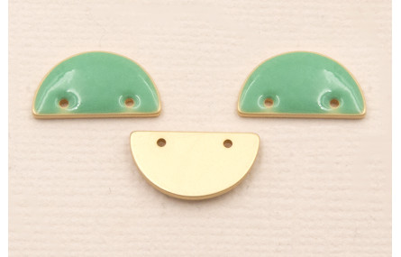 Cuenta Semicirculo 15*7mm esmalte Turquesa