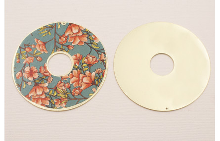 Disco Oro Mate 60mm Estampado Rojo y Azul