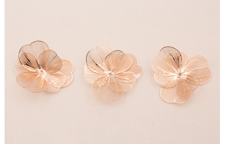 Cuenta  Flor 35mm 6 pétalos moldeables Cobre