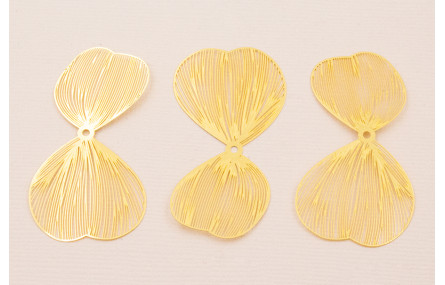 Cuenta Pareja de Pétalos 50*27mm moldeables Oro