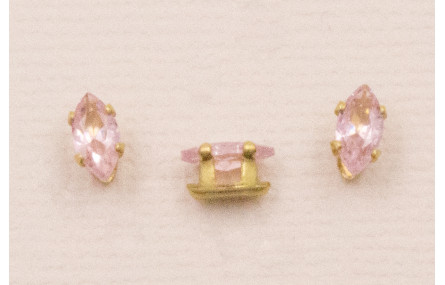 Cabujónn cristal  3*6mm color Rosa Brillo