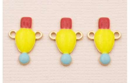 Colgante 15*10 Fluor, granate y Azul Dorado Mate