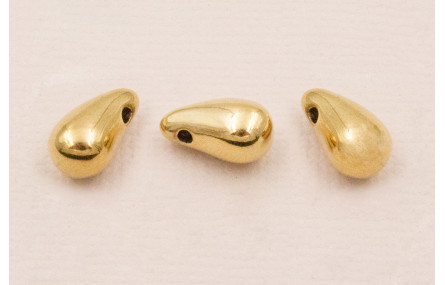 Colgante pepita Acero Inox. 316L. 12*5mm Baño Oro