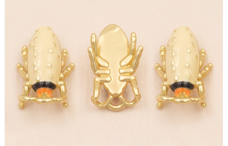 Colgante Escarabajo 15*10mm Beige, Negro y Ocre