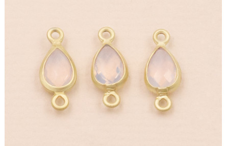 Entrepieza Lágrima 12*5mm Cristal Rosa Transp