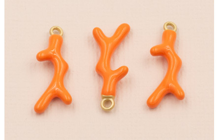 Colgante Coral 20*7mm Esmalte color Coral