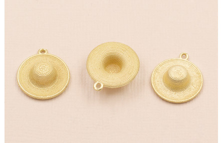 Sombrero Playa de Paja  17*5mm Oro Mate