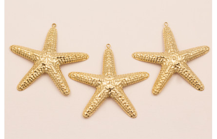 Colgante Estrella Coral 60mm Stainless Steel Oro