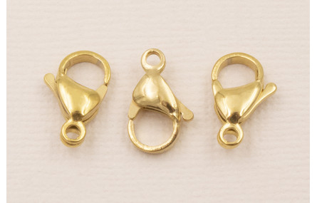 Stainless Steel: Mosquetón Acero Dorado 15mm 