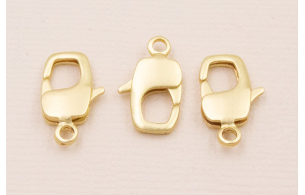 Mosquetón rectangular 15mm largo Oro Mate