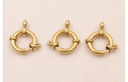 Cierre Aro Acero Inox 316L. 10mm diámetro Oro