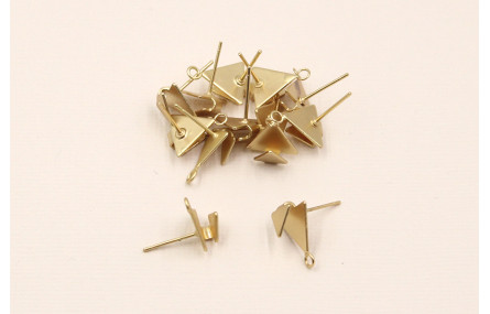 Perno Triángulo con presión de 11mm diam Oro Mate