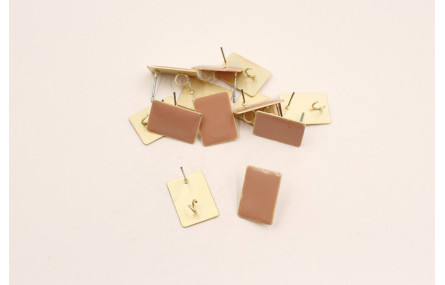 Perno rectangulo esmaltado 17*13mm Rosa