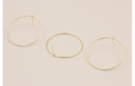 Stainless Steel: Pendiente Aro Acero de 40mm Oro