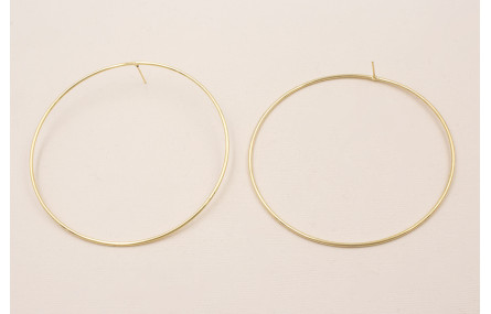 Pendiente Aro 80mm y 1,5mm grosor Oro Mate